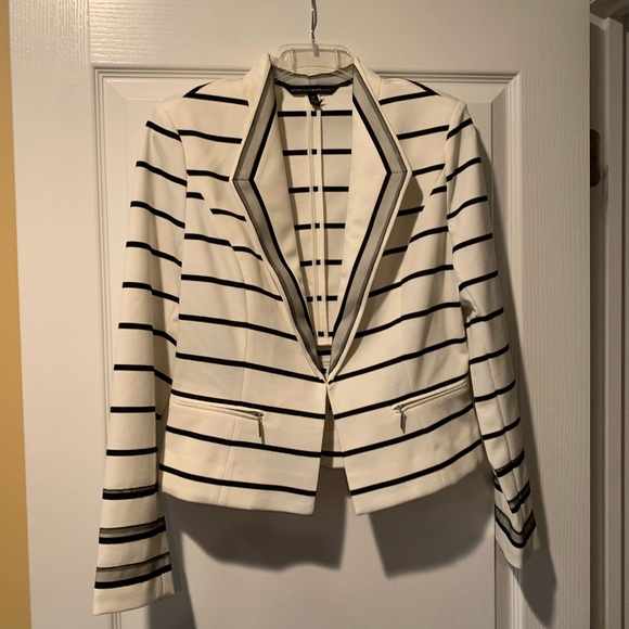 WHITE HOUSE BLACK MARKET STRIPED PONTE BLAZER SIZE 10 NEW NO TAGS! - Picture 4 of 6